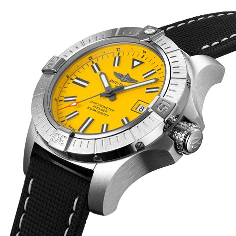 breitling avenger ii seawolf 45 mm|Breitling Avenger seawolf yellow dial.